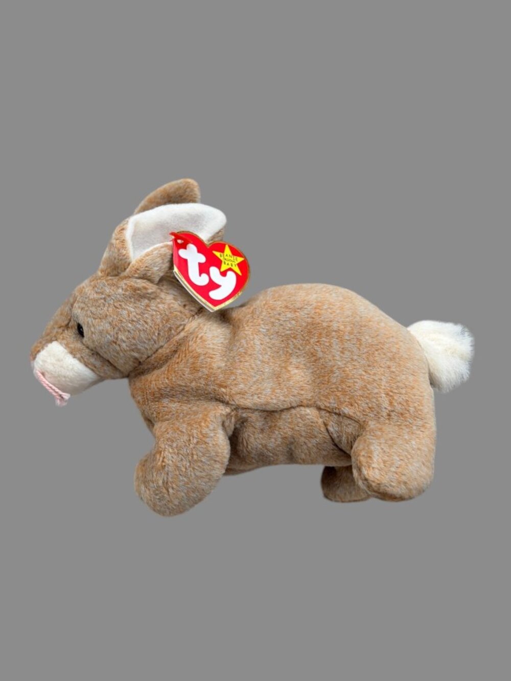 Ty Beanie Baby Nibbly Bunny Rabbit 1998 Plush w/ Hang Tag Brown White Collector
